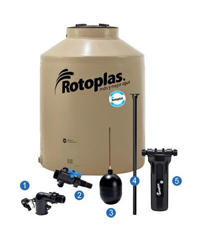 Tanque 1100 L. Beige Toda La Vida C/filtro Y Flotante `rotoplas`
