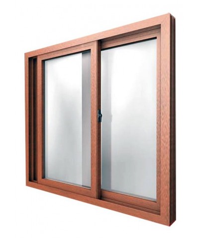 Ventana Pvc Life Golden Oak Std 2.00x2.00 Vidrio Dvh  Iwin