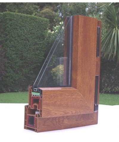 Ventana Pvc Life Golden Oak Std 1.50x1.10 Vidrio Dvh  Iwin